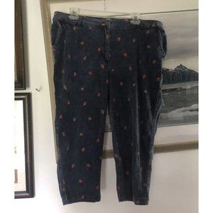 NWT WOMAN WITHIN 34w Navy Capris With Strawberry